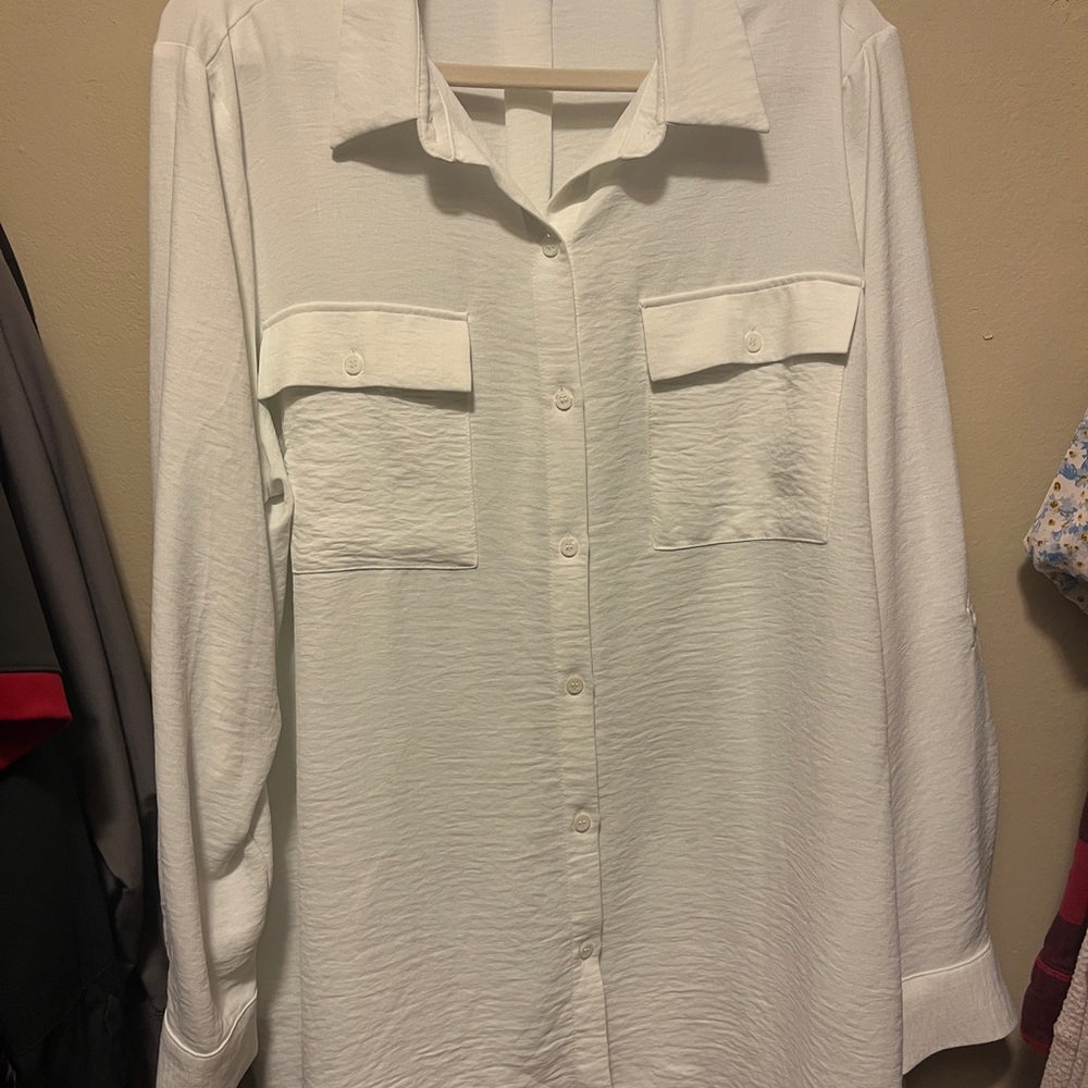 Classic White Button-Up Shirt